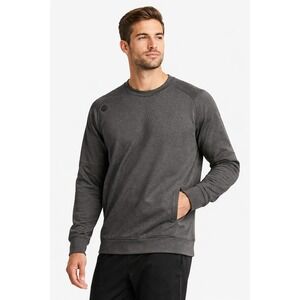 UNRL Men's Crossover Crew Sweatshirt – Gray | XL | Performance Pockets